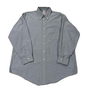 Brooks Brothers Makers & Merchants Oxford Button Down 17-33 Blue USA Supima Long